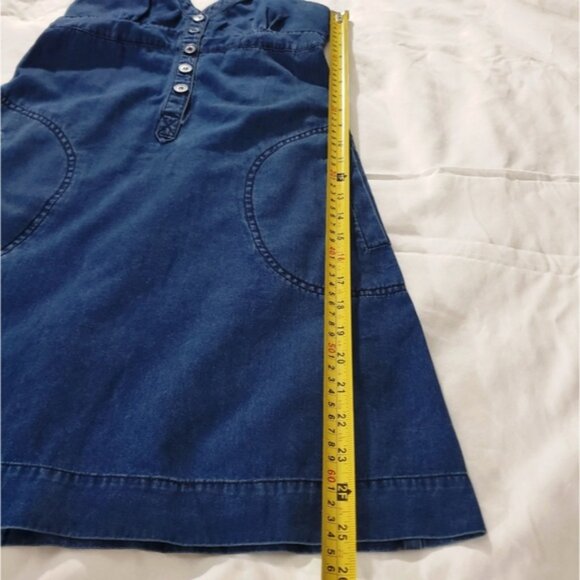 H&M EUROPE- Vintage Cotton Dungaree Overall A Line Dress - Picture 11 of 16